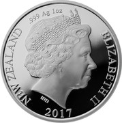 New Zealand 1 Dollar The British & Irish Lions 2017 Tour to New Zealand 2017 Proof NEW ZEALAND .999 AG 1 OZ ELIZABETH II 2017 IRB coin obverse New Zealand 1 Dollar The British & Irish Lions 2017 Tour to New Zealand 2017 Proof NEW ZEALAND .999 AG 1 OZ ELIZABETH II 2017 IRB coin obverse