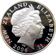 New Zealand $1 (FIFA - 2006 Soccer World Cup) KM# 158 NEW ZEALAND ELIZABETH II 2006 IRB coin obverse
