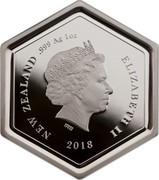 New Zealand $1 Manuka Honey 2018 Proof NEW ZEALAND .999 AG 1 OZ ELIZABETH II 2018 IRB coin obverse