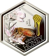 New Zealand $1 Manuka Honey 2018 Proof $1 MANUKA HONEY coin reverse
