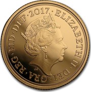 UK 1 Sovereign Sovereign 2017 ELIZABETH II DEI GRA REG FID DEF 2017 J.C coin obverse