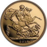 UK 1 Sovereign Sovereign Proof 2016 2016 coin reverse UK 1 Sovereign Sovereign Proof 2016 2016 coin reverse
