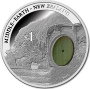 New Zealand $1 The Door to Bag End 2015 MIDDLE-EARTH - NEW ZEALAND $1 WBEI coin reverse New Zealand $1 The Door to Bag End 2015 MIDDLE-EARTH - NEW ZEALAND $1 WBEI coin reverse