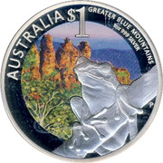 Australia $1 Tree Frog & Greater Blue Mountains 2011 P UNC AUSTRALIA $1 GREATER BLUE MOUNTAINS 1OZ 999 SILVER coin reverse Australia $1 Tree Frog & Greater Blue Mountains 2011 P UNC AUSTRALIA $1 GREATER BLUE MOUNTAINS 1OZ 999 SILVER coin reverse
