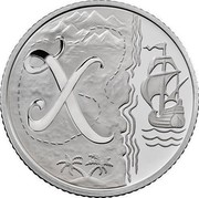 UK 10 Pence X - X Marks the Spot 2018 Proof: Limited Edition Presentation: 15000 X coin reverse