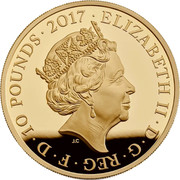 UK 10 Pounds 100th Anniversary of the First World War 2017 Proof ELIZABETH II D G REG F D 10 POUNDS 2017 J.C coin obverse