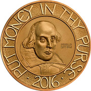 UK 10 Pounds 400th anniversary death of William Shakespeare 2016 Proof PUT MONEY IN THY PURSE ∙2016∙ coin reverse UK 10 Pounds 400th anniversary death of William Shakespeare 2016 Proof PUT MONEY IN THY PURSE ∙2016∙ coin reverse