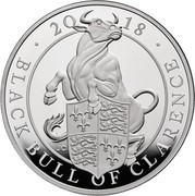 UK 10 Pounds Black Bull of Clarence 2018 Proof 20 18 BLACK BULL OF CLARENCE JC coin reverse UK 10 Pounds Black Bull of Clarence 2018 Proof 20 18 BLACK BULL OF CLARENCE JC coin reverse