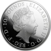UK 10 Pounds Britannia 2015 ELIZABETH II ∙ D ∙ G ∙ REG ∙ F ∙ D ∙ 10 POUNDS ∙ J.C coin obverse UK 10 Pounds Britannia 2015 ELIZABETH II ∙ D ∙ G ∙ REG ∙ F ∙ D ∙ 10 POUNDS ∙ J.C coin obverse