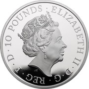 UK 10 Pounds Four Generations of Royalty 2018 Proof 10 POUNDS ELIZABETH II D G REG F D J.C coin obverse UK 10 Pounds Four Generations of Royalty 2018 Proof 10 POUNDS ELIZABETH II D G REG F D J.C coin obverse