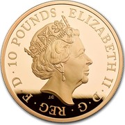 UK 10 Pounds Sapphire Jubilee 2017 10 POUNDS ELIZABETH II D G REG F D J.C coin obverse UK 10 Pounds Sapphire Jubilee 2017 10 POUNDS ELIZABETH II D G REG F D J.C coin obverse