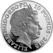 UK 10 Pounds Sir Winston Churchill 50th Anniversary of Death 2015 Proof ELIZABETH II D G REG F D 10 POUNDS 2015 coin obverse UK 10 Pounds Sir Winston Churchill 50th Anniversary of Death 2015 Proof ELIZABETH II D G REG F D 10 POUNDS 2015 coin obverse