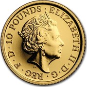 UK 10 Pounds Year of the Dog 2018 ELIZABETH II D G REG F D 10 POUNDS J.C coin obverse UK 10 Pounds Year of the Dog 2018 ELIZABETH II D G REG F D 10 POUNDS J.C coin obverse
