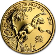 UK 10 Pounds Year of the Monkey 2016 YEAR OF THE MONKEY 2016 coin reverse UK 10 Pounds Year of the Monkey 2016 YEAR OF THE MONKEY 2016 coin reverse