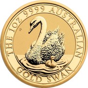Australia 100 Dollars Australian Swan 2018 P BU THE 1 OZ 9999 AUSTRALIAN GOLD SWAN P coin reverse Australia 100 Dollars Australian Swan 2018 P BU THE 1 OZ 9999 AUSTRALIAN GOLD SWAN P coin reverse