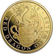 UK 100 Pounds Queen's Beast - Dragon 2018 20 18 RED DRAGON OF WALES JC coin reverse UK 100 Pounds Queen's Beast - Dragon 2018 20 18 RED DRAGON OF WALES JC coin reverse