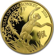 UK 100 Pounds Year of the Monkey 2016 YEAR OF THE MONKEY 2016 coin reverse