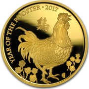 UK 100 Pounds Year of the Rooster 2017 YEAR OF THE ROOSTER 2017 coin reverse