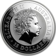 Australia 15 Dollars Year of the Rooster 2005 ELIZABETH II AUSTRALIA 15 DOLLARS IRB coin obverse Australia 15 Dollars Year of the Rooster 2005 ELIZABETH II AUSTRALIA 15 DOLLARS IRB coin obverse