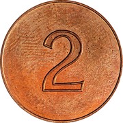 New Zealand 2 Cents Pattern ND (1966) Pattern 2 coin obverse New Zealand 2 Cents Pattern ND (1966) Pattern 2 coin obverse