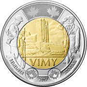Canada 2 Dollars The Battle of Vimy Ridge 2017 UNC VIMY REMEMBER 2017 SOUVENIR TB coin reverse Canada 2 Dollars The Battle of Vimy Ridge 2017 UNC VIMY REMEMBER 2017 SOUVENIR TB coin reverse