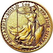 UK 2 Pounds Britannia Gilded 2015 'BRITANNIA'2014' 1OZ '999'FINE'SILVER' NATHAN coin reverse UK 2 Pounds Britannia Gilded 2015 'BRITANNIA'2014' 1OZ '999'FINE'SILVER' NATHAN coin reverse