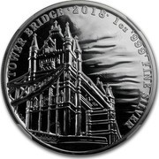 Tower Bridge Landmark of Britain 2018 1 oz .9999 silver coin 2 pound Britannia 