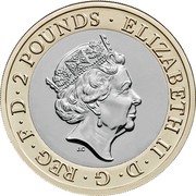 UK 2 Pounds (Royal Air Force) ELIZABETH II∙D∙G∙REG∙F∙D∙2 POUNDS∙ J.C coin obverse UK 2 Pounds (Royal Air Force) ELIZABETH II∙D∙G∙REG∙F∙D∙2 POUNDS∙ J.C coin obverse