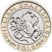 UK 2 Pounds (Shakespeare Comedies) WILLIAM SHAKESPEARE JB 2016 coin reverse UK 2 Pounds (Shakespeare Comedies) WILLIAM SHAKESPEARE JB 2016 coin reverse