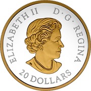 Canada 20 Dollars Locomotives Across Canada RS20 2017 Proof ELIZABETH II D G REGINA 20 DOLLARS coin obverse