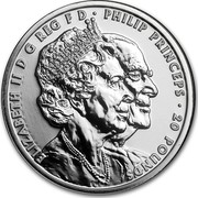 UK 20 Pounds Platinum Wedding Anniversary 2017 ELIZABETH II D G REG F D PHILIP PRINCEPS 20 POUNDS EM coin obverse UK 20 Pounds Platinum Wedding Anniversary 2017 ELIZABETH II D G REG F D PHILIP PRINCEPS 20 POUNDS EM coin obverse