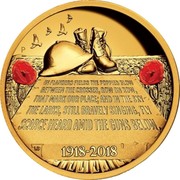 Australia 200 Dollars In Flanders Fields 2018 P Proof IN FLANDERS FIELDS THE POPPIES GLOW BETWEEN THE CROSSES, ROW ON ROW, THAT MARK OUR PLACE; AND IN THE SKY THE LARKS, STILL BRAVELY SINGING, FLY SCARCE HEARD AMID THE GUNS BELOW. 1918-2018 P LB coin reverse Australia 200 Dollars In Flanders Fields 2018 P Proof IN FLANDERS FIELDS THE POPPIES GLOW BETWEEN THE CROSSES, ROW ON ROW, THAT MARK OUR PLACE; AND IN THE SKY THE LARKS, STILL BRAVELY SINGING, FLY SCARCE HEARD AMID THE GUNS BELOW. 1918-2018 P LB coin reverse