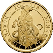 UK 25 Pounds Black Bull of Clarence 2018 Proof ∙20 18∙ BLACK BULL OF CLARENCE JC coin reverse