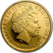 UK 25 Pounds Britannia 2011 KM# 1232 ELIZABETH'II'D'G REG'FID'DEF'25'POUNDS' IRB coin obverse UK 25 Pounds Britannia 2011 KM# 1232 ELIZABETH'II'D'G REG'FID'DEF'25'POUNDS' IRB coin obverse