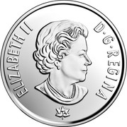 Canada 5 Cents 150th Anniversary of Canada 2017 ELIZABETH D∙G∙REGINA SB coin obverse Canada 5 Cents 150th Anniversary of Canada 2017 ELIZABETH D∙G∙REGINA SB coin obverse