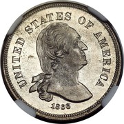 USA 5 Cents Five Cents Pattern 1866 About 3 dozen known UNITED STATES OF AMERICA 1866 coin obverse USA 5 Cents Five Cents Pattern 1866 About 3 dozen known UNITED STATES OF AMERICA 1866 coin obverse