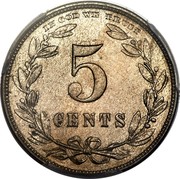 USA 5 Cents Pattern 1867 24-36 known IN GOD WE TRUST 5 CENTS coin reverse USA 5 Cents Pattern 1867 24-36 known IN GOD WE TRUST 5 CENTS coin reverse