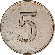 New Zealand 5 Cents Pattern ND (1966) Pattern 5 coin obverse New Zealand 5 Cents Pattern ND (1966) Pattern 5 coin obverse