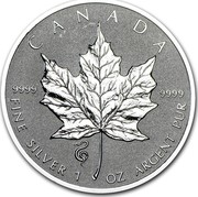 Canada 5 Dollars Maple Leaf Lunar Snake Privy 2013 UNC CANADA 9999 9999 FINE SILVER 1 OZ ARGENT PUR coin reverse Canada 5 Dollars Maple Leaf Lunar Snake Privy 2013 UNC CANADA 9999 9999 FINE SILVER 1 OZ ARGENT PUR coin reverse
