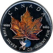 Canada 5 Dollars Orange Maple Leaf 2002 UNC CANADA FINE SILVER 1 OZ ARGENT PUR 9999 9999 coin reverse Canada 5 Dollars Orange Maple Leaf 2002 UNC CANADA FINE SILVER 1 OZ ARGENT PUR 9999 9999 coin reverse