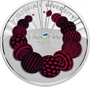 Ukraine 5 Hryven Eurovision Song Contest 2017 lily Special Uncirculated CELEBRATE DIVERSITY EUROVISION SONG CONTEST KYIV 2017 coin reverse Ukraine 5 Hryven Eurovision Song Contest 2017 lily Special Uncirculated CELEBRATE DIVERSITY EUROVISION SONG CONTEST KYIV 2017 coin reverse