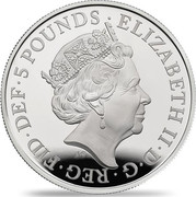 UK 5 Pounds 250th Anniversary of Royal Academy 2018 Proof 5 POUNDS ELIZABETH II D G REG FID DEG J.C coin obverse UK 5 Pounds 250th Anniversary of Royal Academy 2018 Proof 5 POUNDS ELIZABETH II D G REG FID DEG J.C coin obverse