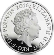 UK 5 Pounds Lake District 2016 ELIZABETH II ∙ D ∙ G ∙ REG ∙ F ∙ D ∙ 5 POUNDS ∙ 2016 J.C coin obverse