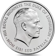 UK 5 Pounds Prince Philip - Life of Service 2017 HIS ROYAL HIGHNESS THE DUKE OF EDINBURGH . NON SIBI SED PATRIAE HP coin reverse