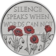 UK 5 Pounds Remembrance Day 2017  SILENCE SPEAKS WHEN WORDS CAN NOT ST coin reverse UK 5 Pounds Remembrance Day 2017  SILENCE SPEAKS WHEN WORDS CAN NOT ST coin reverse