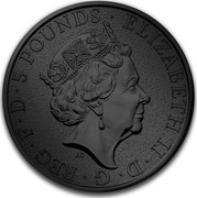 UK 5 Pounds The Queen's Beasts (Griffin of Edward III) 2017 ∙ELIZABETH II∙D∙G∙REG∙F∙D∙5 POUNDS J.C coin obverse UK 5 Pounds The Queen's Beasts (Griffin of Edward III) 2017 ∙ELIZABETH II∙D∙G∙REG∙F∙D∙5 POUNDS J.C coin obverse