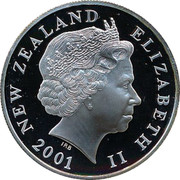 New Zealand $5 (Royal Visit) KM# 149 NEW ZEALAND ELIZABETH II 2001 IRB coin obverse