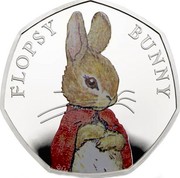 UK 50 Pence Flopsy Bunny 2018 Proof FLOPSY BUNNY EN. coin reverse UK 50 Pence Flopsy Bunny 2018 Proof FLOPSY BUNNY EN. coin reverse