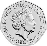 UK 50 Pence (Mrs. Tiggy-Winkle) ELIZABETH II.D.G.REG.F.D.50 PENCE.2016 JC coin obverse UK 50 Pence (Mrs. Tiggy-Winkle) ELIZABETH II.D.G.REG.F.D.50 PENCE.2016 JC coin obverse