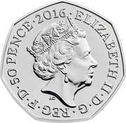 UK 50 Pence (Peter Rabbit) ELIZABETH II.D.G.REG.F.D.50 PENCE.2016 J.C coin obverse UK 50 Pence (Peter Rabbit) ELIZABETH II.D.G.REG.F.D.50 PENCE.2016 J.C coin obverse